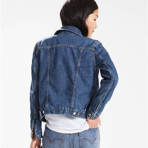 Levi's New Original Jean Trucker Jacket Dark Wash Denim NWT - Picture 3 of 3